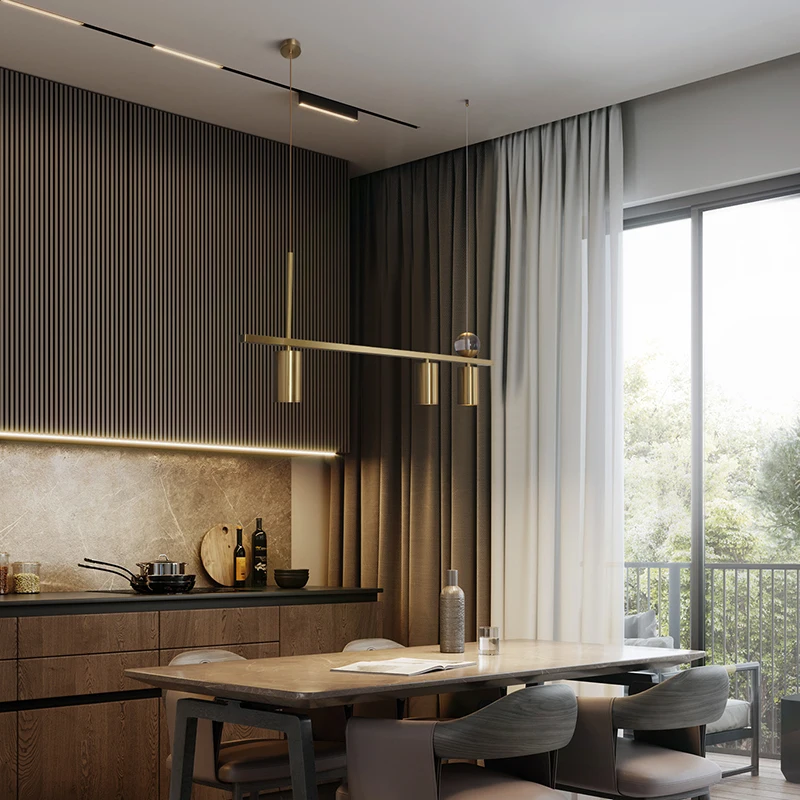 Aisilan led chandelier modern all copper dining room light luxury bar Nordic home creative spot pendant lamp | Лампы и освещение