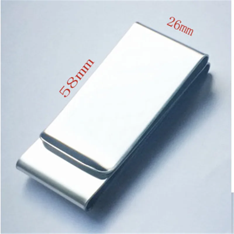 Тонкий мужской и женский кошелек из нержавеющей стали металлический зажим для