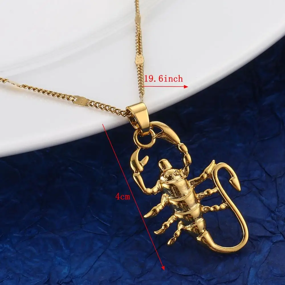 Золотой цвет кулон скорпион ожерелье зодиака созвездие астрология трендовая