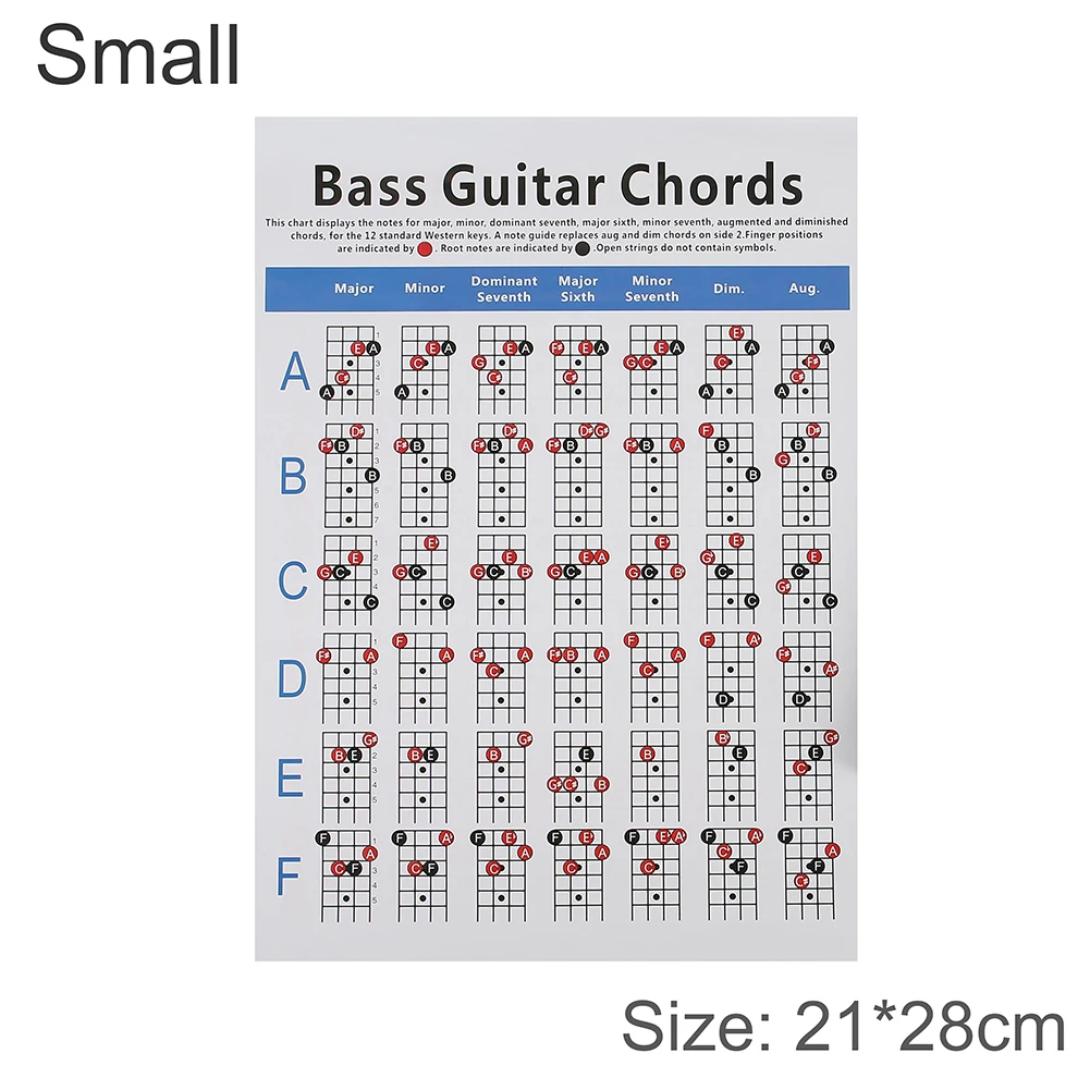 Электрическая бас гитара Chord Chart 4 струнная Fingering схема практики|Детали и