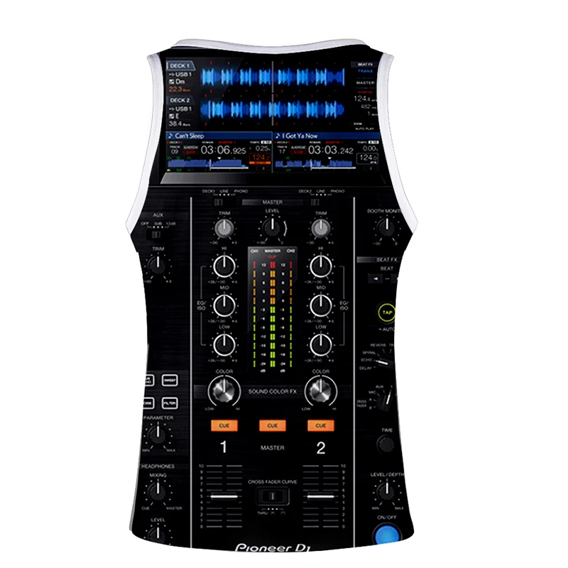 Майка Pioneer Dj с 3d принтом в стиле хип-хоп для мужчин и женщин топ бодибилдинга без