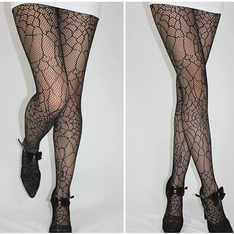 

2021New Luxuary Gothic Women's Long Sexy Fishnet Stockings Lrregular Spider Web Pantyhose Lingerie Thigh High Stocking Plus Size