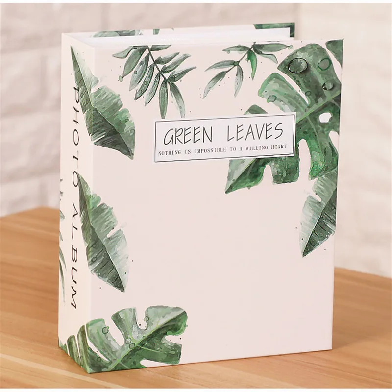 6 дюймов 100 страниц с прокладками фотоальбом зеленые листья рамка для хранения