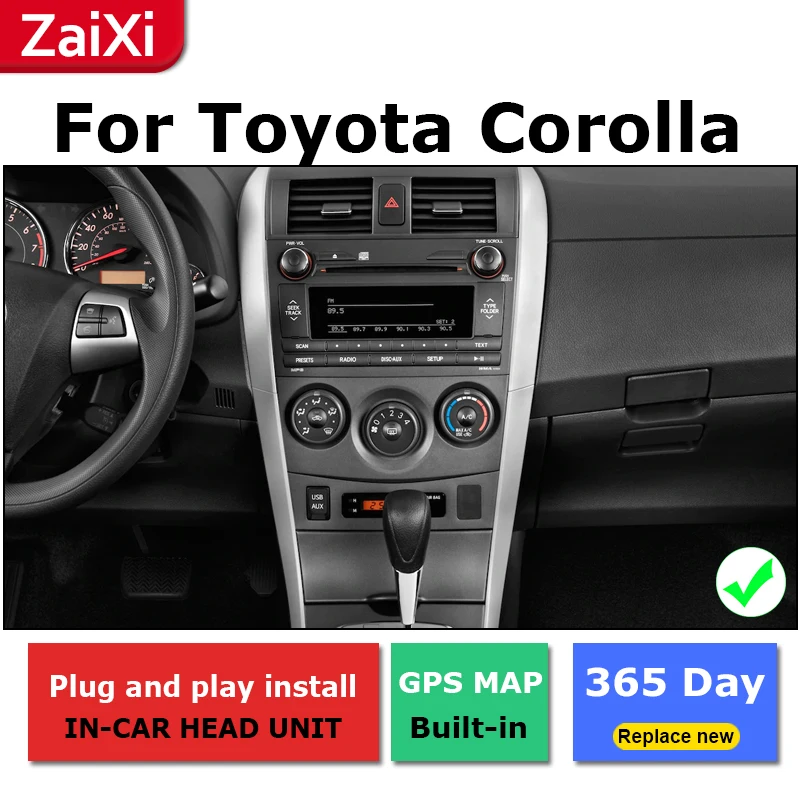 ZaiXi 2Din мультимедийный плеер для Toyota Corolla E140 Sedan 2006 ~ 2013 Android радио GPS навигация IPS