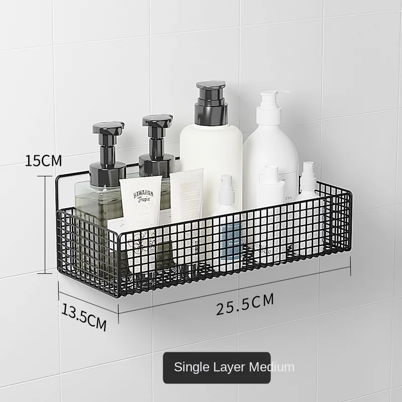 

TT Bathroom Storage Rack Bathroom Wall Hanging Bathroom Sink Bathroom Storage Fantastic Punch-Free