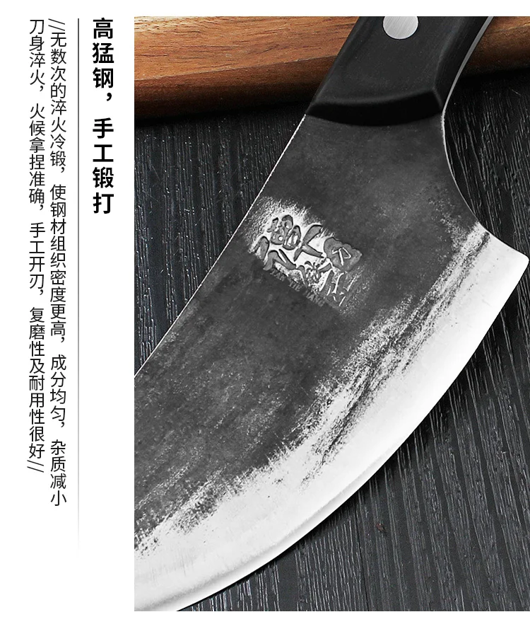 YEELONG 5,5 дюймов ручной работы кованые Чеканные кухонные ножи Knifechinese Кливер ПОЛНЫЙ ТАН ОСТРОЕ ЛЕЗВИЕ шеф-повара ножи барбекю мясник