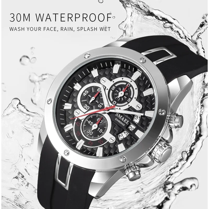 

SMAEL Sport Wrist Watch Men New Fashion Waterproof Chronograph Clock Male Military Quartz Watch Mens Watches Reloj Hombre