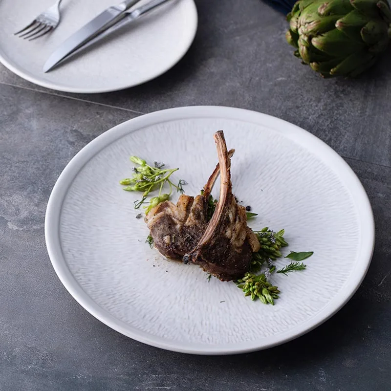 3 5 дюймовые белые круглые столовые тарелки для стейка фарфоровая пищевая тарелка