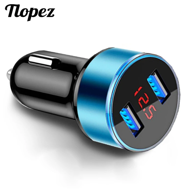 5 в 3 1 А двойной адаптер для телефона со светодиодным дисплеем автомобильное