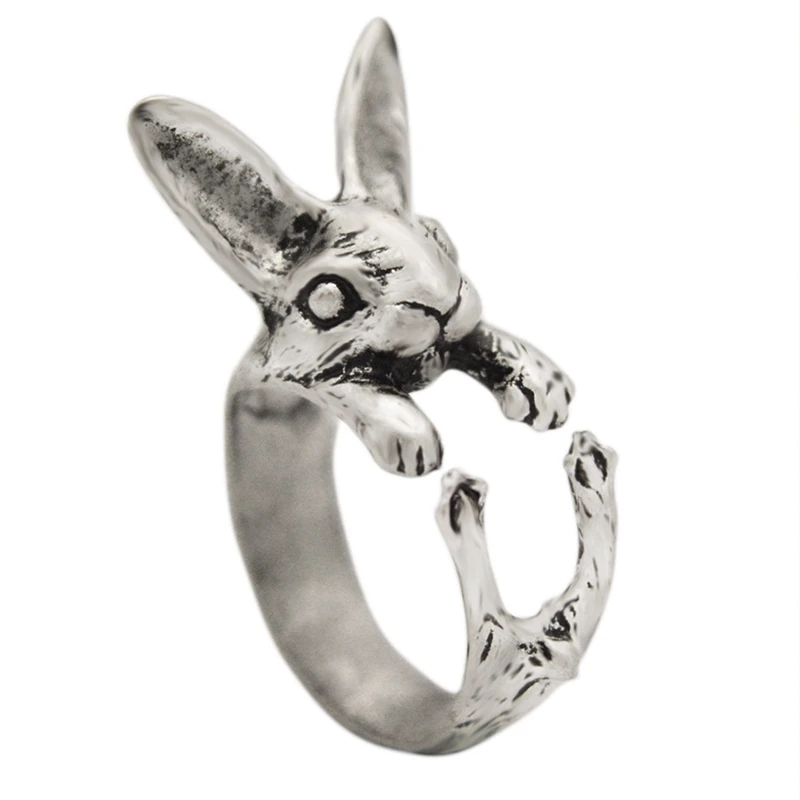 

Vintage Hippie Chic Handmade Rabbit Bunny Animal Ring Adjustable Knuckles Rings For Women Girls Charm Gift Fashion Jewelry