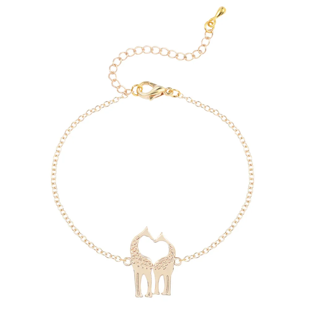 Kinitial любящее сердце Жирафы браслеты для женщин Пара Сердце браслет и лучшее