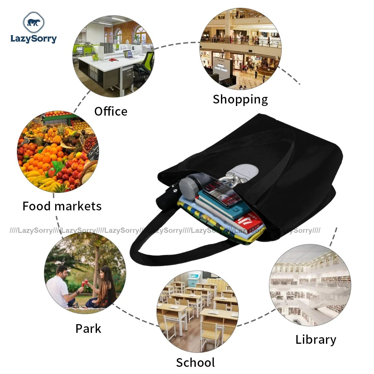 

Pocket Cat Shopping Bag Aesthetic Cloth Streetwear Handbag Student Fashion Bags