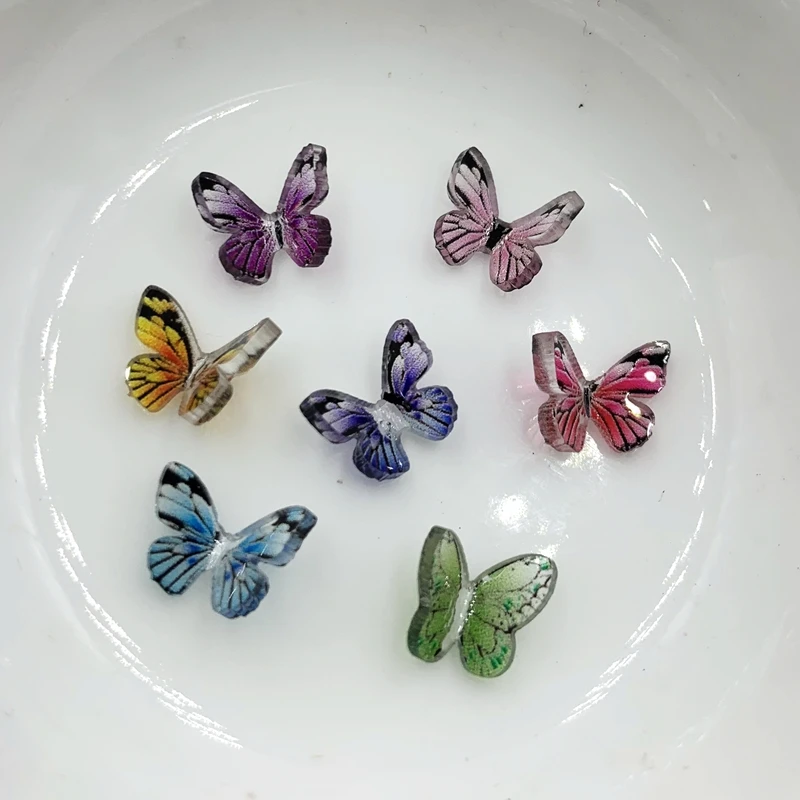 DIY 20 шт. 8*9 мм Бабочка 3D Кристалл Стразы паста камень кристалл свадебное украшение