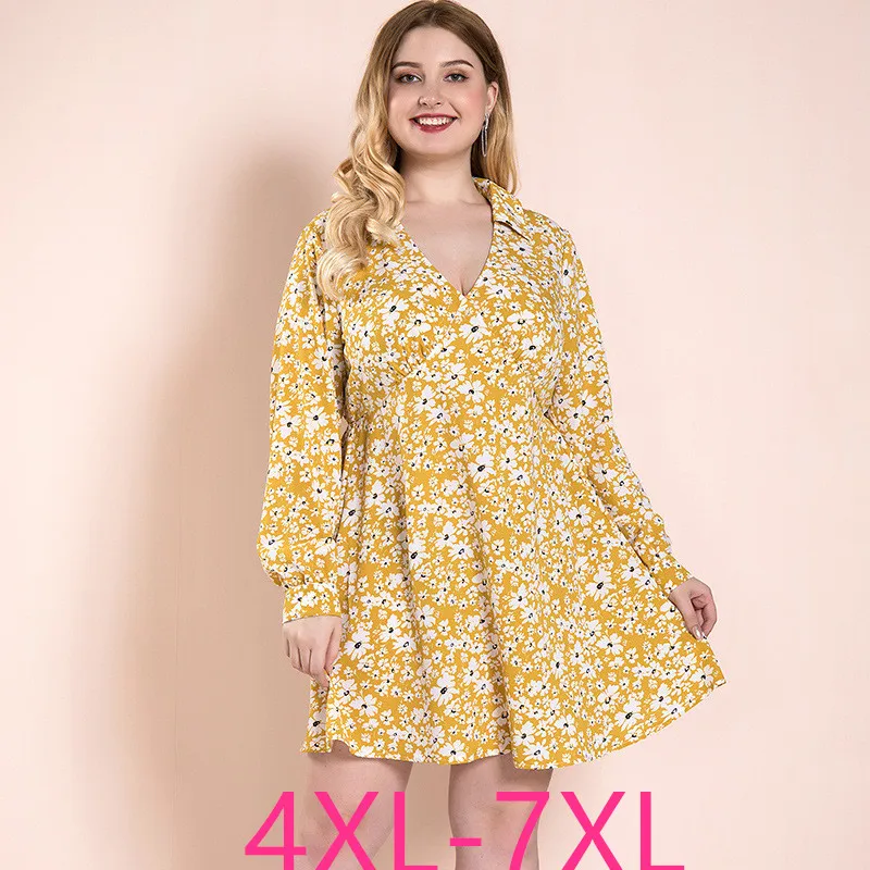 Женское весенне осеннее платье размера плюс мини для женщин большие свободные