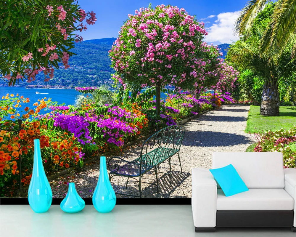 Обои декоративные 3d в виде цветов и сада настенные панели для гостиной