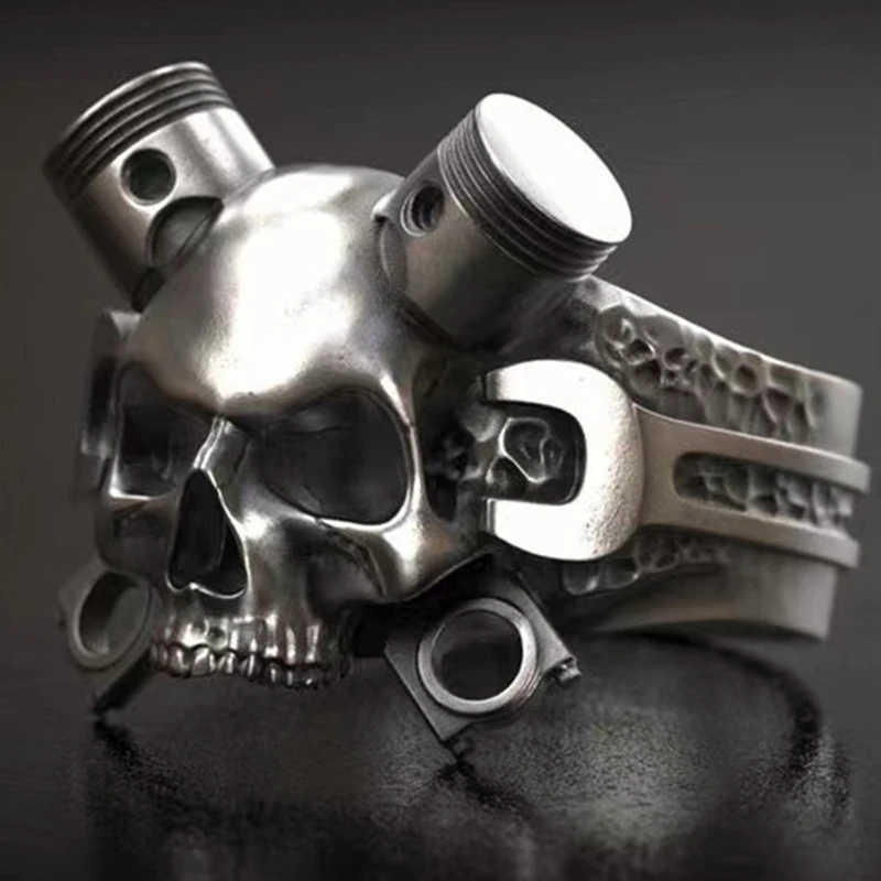 Винтажные мужские кольца в стиле хип-хоп из сплава с призрачным черепом