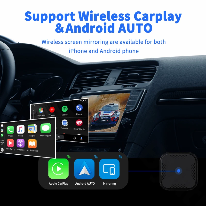 $155.48 CarPlay Android Mini Ai Box Android9 Qualcomm8-core 4G+64G Plug and Play Wired To Wireless For North American Version (NA)