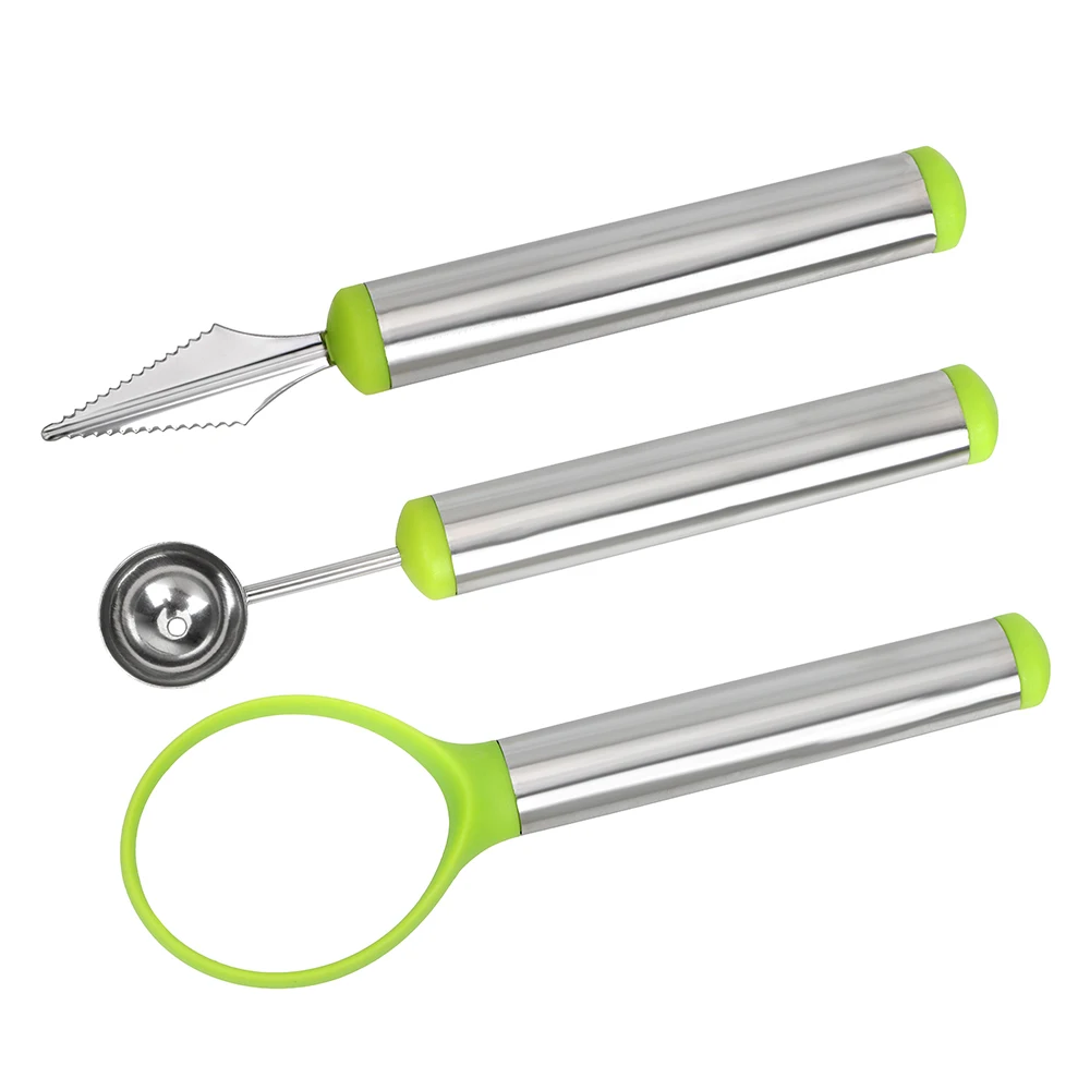 

Набор креативных ложек для фруктов, 3 шт./компл., набор ножей для резьбы по арбузу, инструменты для фруктов из нержавеющей стали, кухонное при...