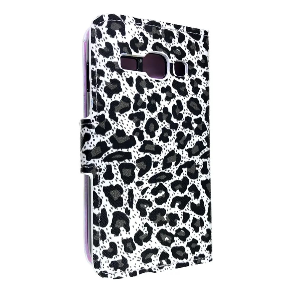 Чехол для Samsung Galaxy Ace 3 GT-S7270 Чехол-книжка с отделом карт и подставкой леопардовая