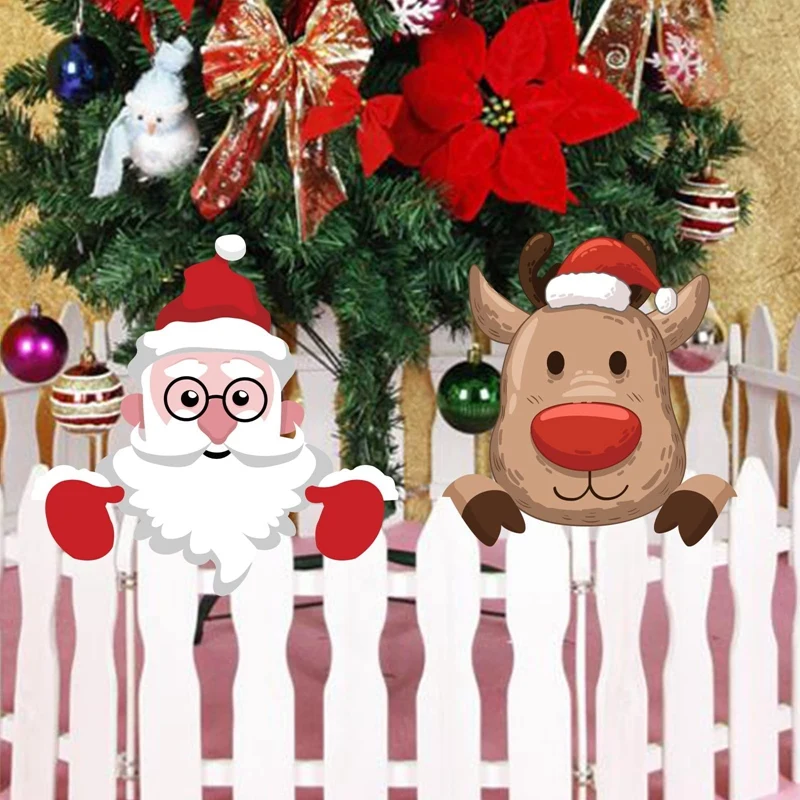 

Рождественский Двор Забор Peeker Санта-Клаус/олень забор Peeker Рождественская изгородь Topper наружное оформление
