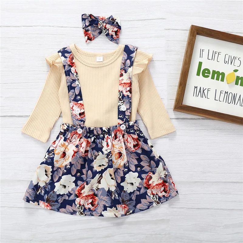 Комплект одежды для девочек Демисезонный детей цвета хаки с длинным рукавом