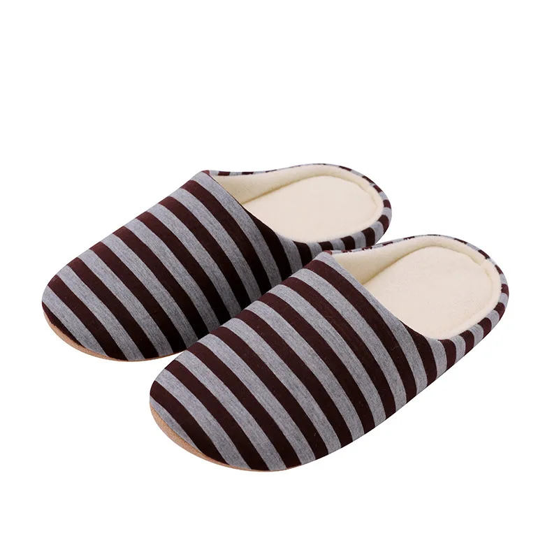 

Women Indoor Slippers Short Plush Flat Shoes Woman Home Bedroom Slides Striped Slip On Female Non-slip House Floor Slippers