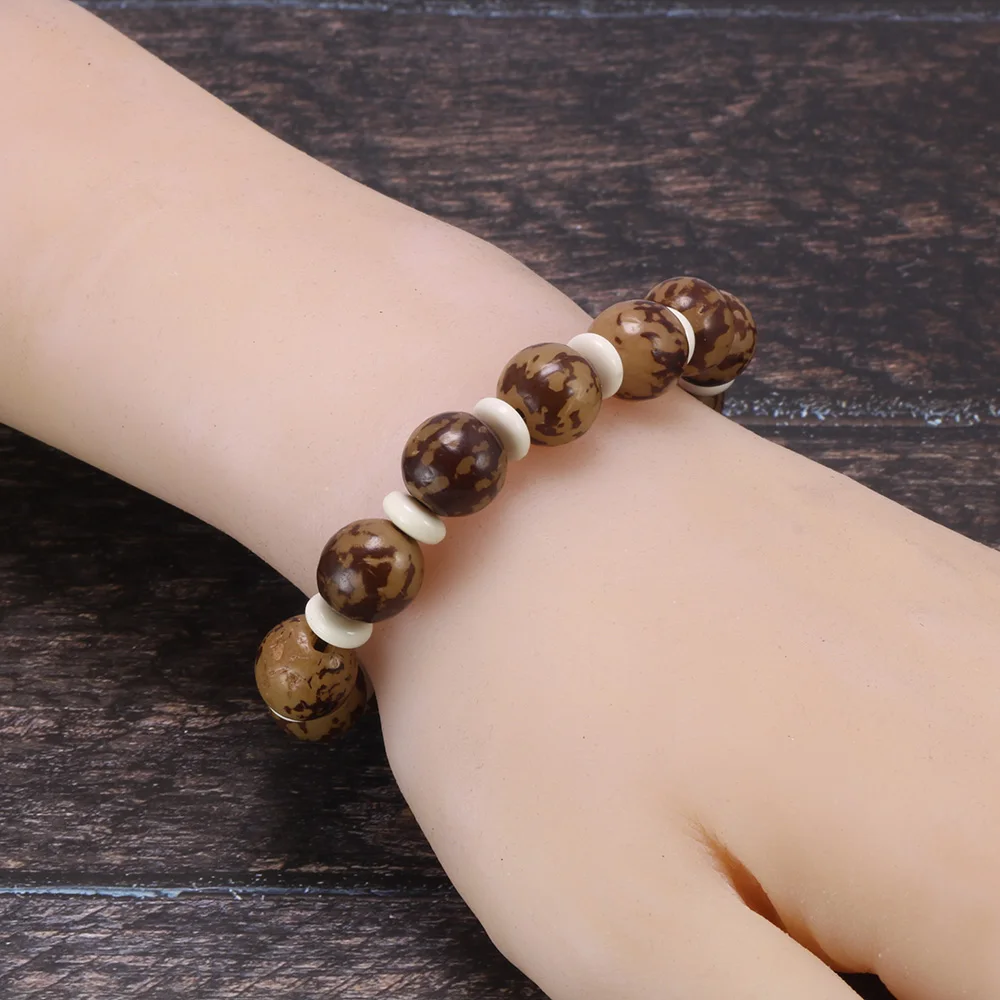 Натуральный Бодхи бисерный браслет для женщин и мужчин полированная цветочный