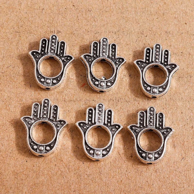 

20pcs 12*15mm Small Hamsa Hand Charms Connector for DIY Bracelets Pendants Necklaces Handmade Jewelry Craft Accessories