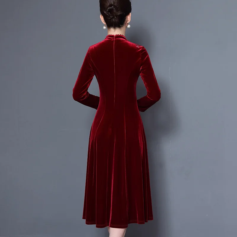 

2021 NOTE qipao dress velvet wedding dresses for women chinese mini dresses