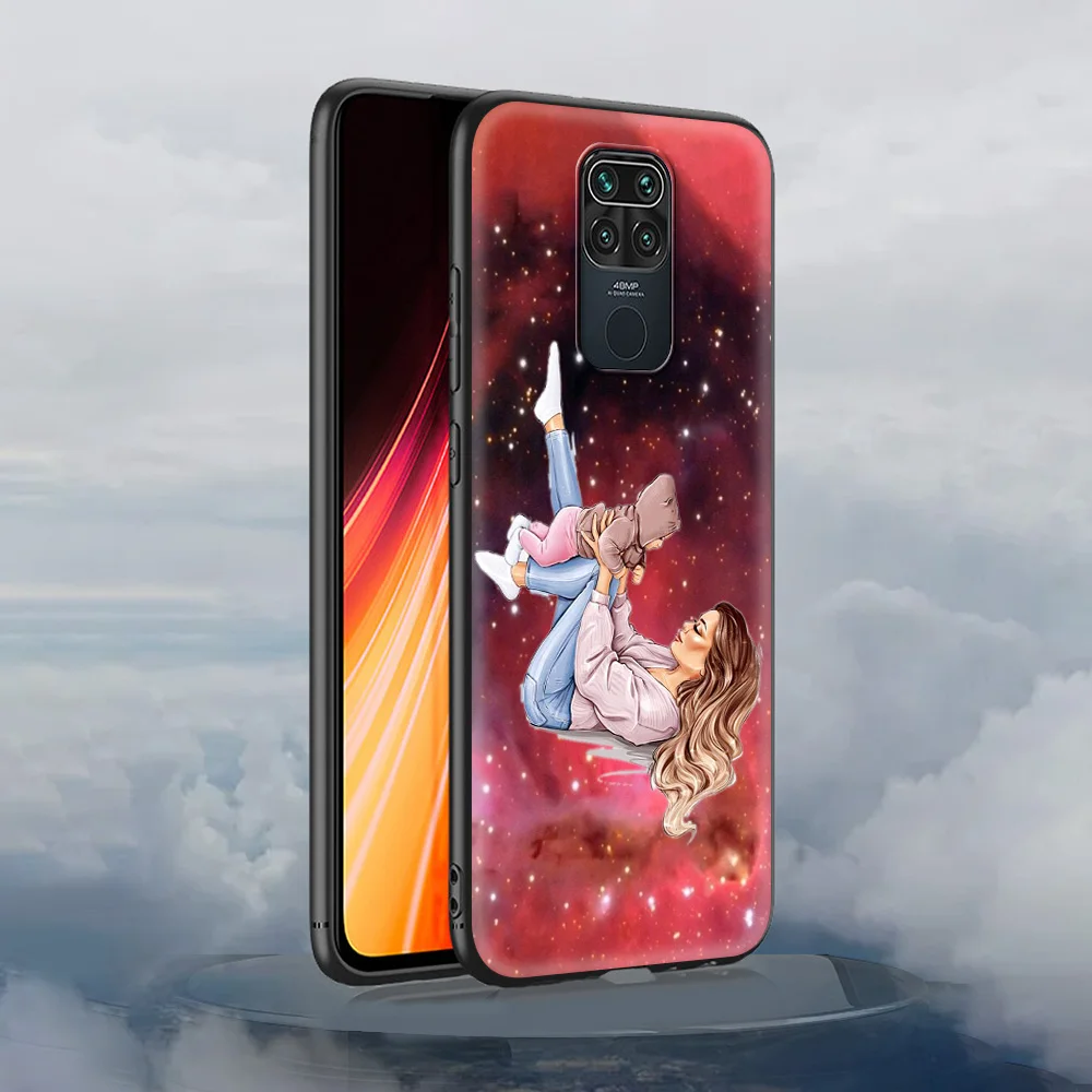 

Super Mom Woman Baby Shockproof Soft Cover for Redmi Note 7 8 8T 9 9S 10 Pro Luxury Case 7 7A 8 8A 9A 9C TPU Phone Case Shell