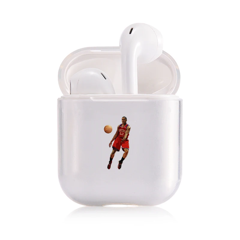 I200228 Знаменитый бренд баскетбольных Athlete наушники чехол для Apple airpods чехол игрок NBA Bluetooth Pop Air стручки чехол прозрачный жесткий чехол из пластика с изображением крышка - Цвет: I200228