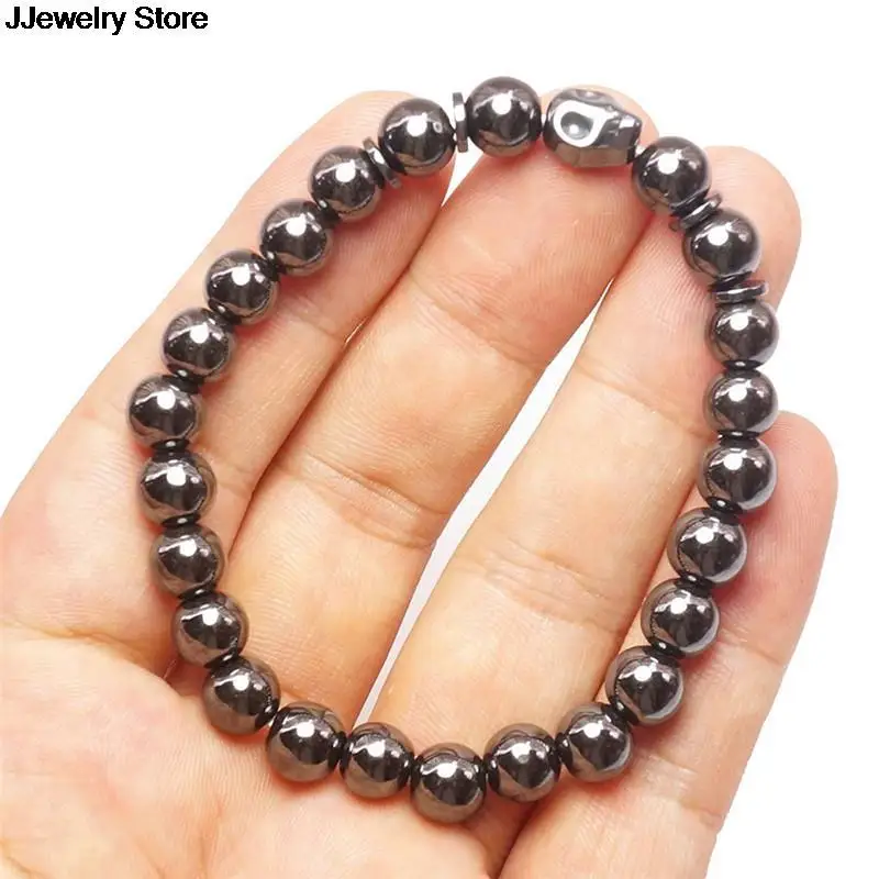 Браслет для магнитной терапии мужчин и женщин избавление от веса Череп черный