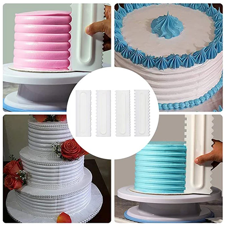 4 шт. украшения торта гребень торт скребок гладкой крем для выпечки ГРЕБЕНКА