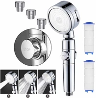 hand held pressurized water saving shower nozzle spa shower head with switch onoff button high pressure water saving