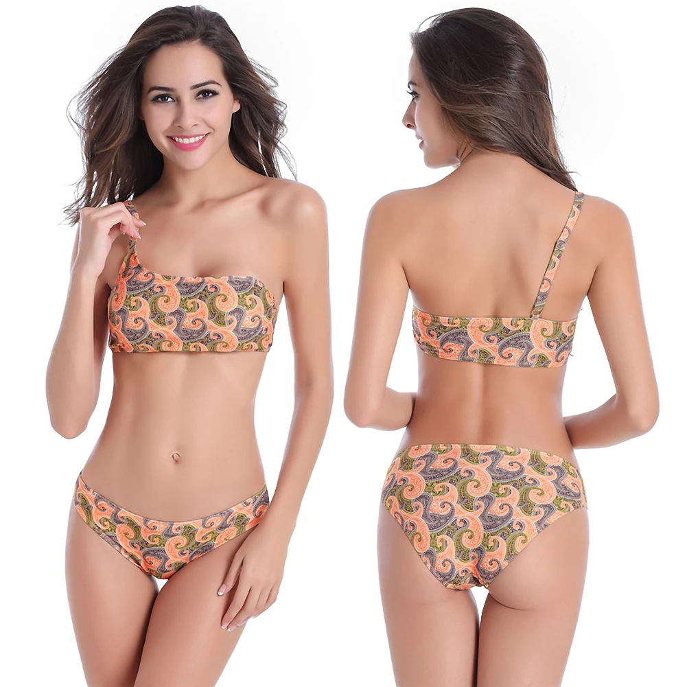 

Swimsuit Women 2020 Separate Beachwear Sexy Mini Bikinis Two Pieces Plus Size XXXL One Shoulder Swimwear Femme Bathing Suit 5XL