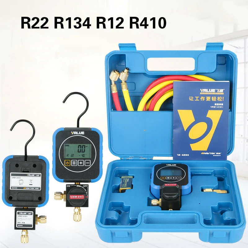

Цифровой манометр VALUE VRM1-0101i, инструмент для хладагента кондиционера R22 R134 R600 R410