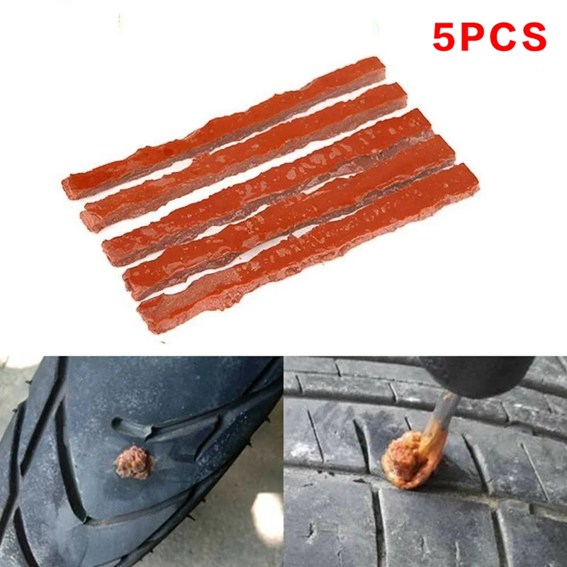 

5PCs Car Tubeless Puncture Tire Repair Strip Auto Motorcycle Tubeless Tire Tyre Puncture Plug Seal Repair Tool Kit 10cmx6mm