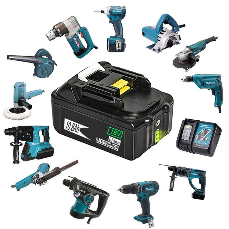 18В 10.8Ah аккумуляторная батарея 10800mah литий-ионная для MAKITA BL1880 BL1860 BL1830 + 3A зарядное