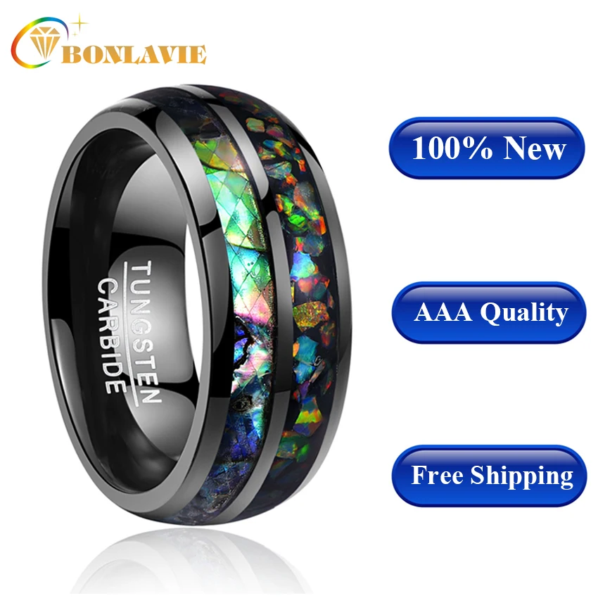 Высококачественные Новые 8 мм Широкие гальванические черные инкрустированные