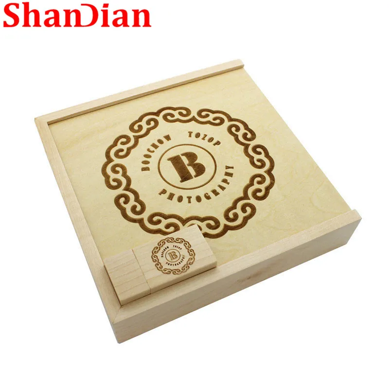 SHANDIAN деревянный фотоальбом Большой овальный usb + коробка флэш-накопитель U диск