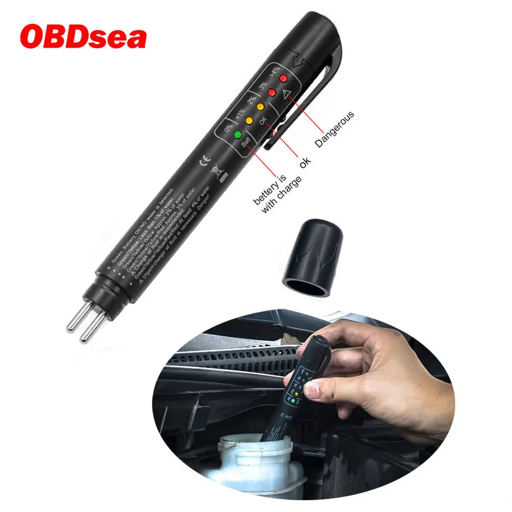Новинка 2019 ручка тестер тормозной жидкости с 5 светодиодный инструментами для