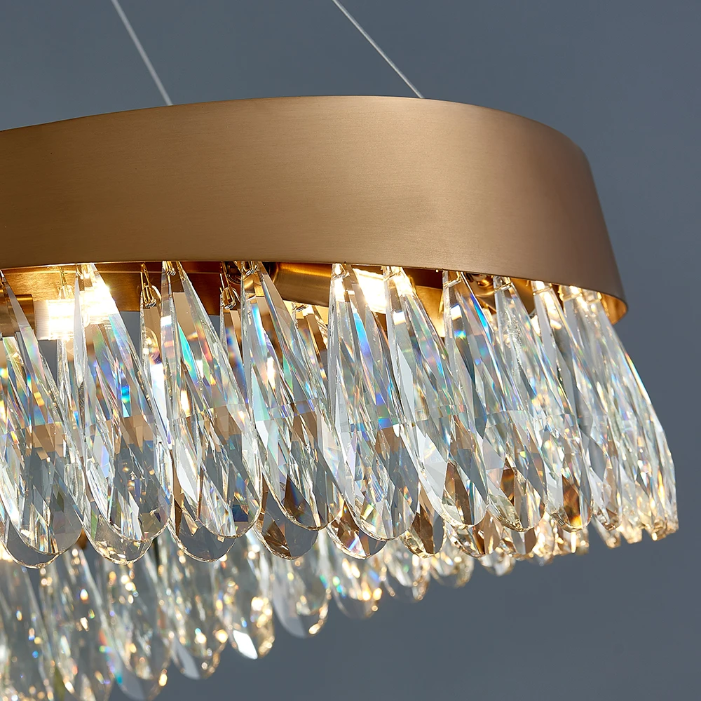 

Design modern crystal chandelier for living room brushed gold cristal lamp new creative hanging light home decor indoor lighting
