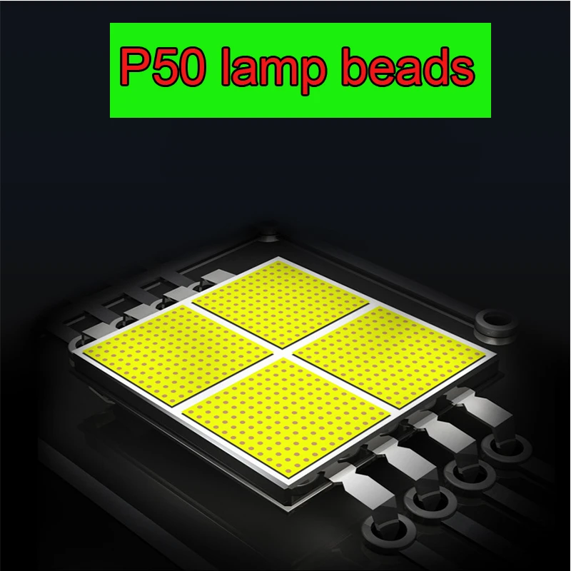 Супер яркий 4 ядерный светодиодный фонарик P50 режима освещения телескопический