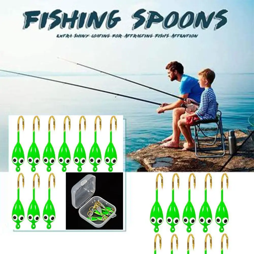 

10 шт./кор. приманка для зимней подледной рыбалки, крючки с головкой для джиггинга, зимние рыболовные крючки для Судака, карпа, крючки для джиг...