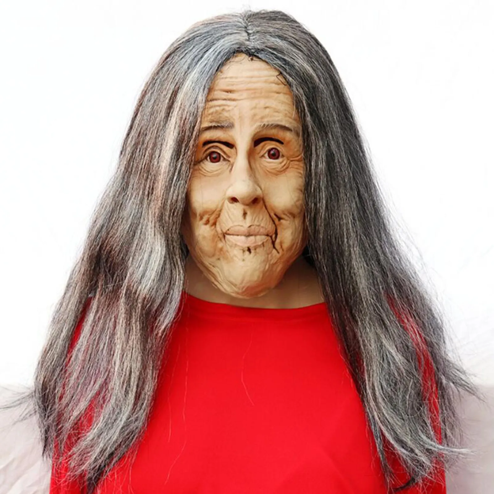 

Party Props Halloween Accessories Prank Joke FacemasOld Woman Mask Halloween Creepy Wrinkle Face Mask Latex Cosplay Party Props