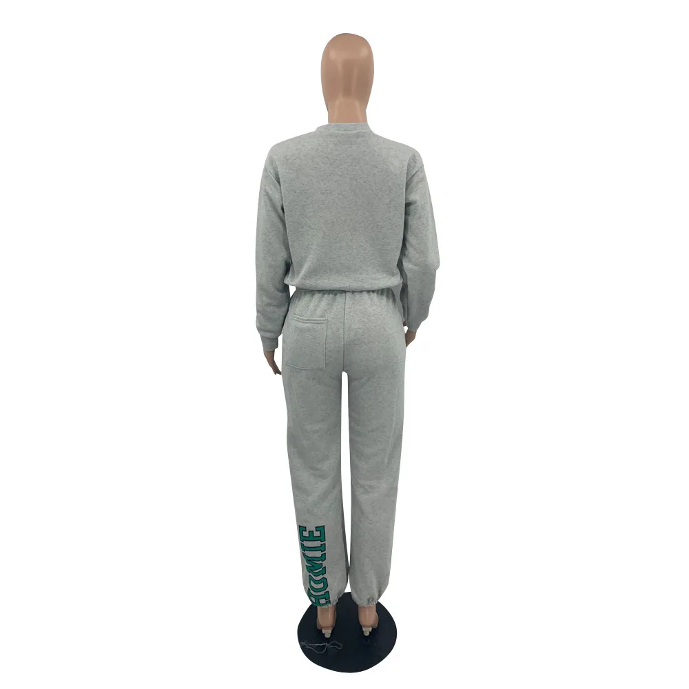 

Loose Casual Women's Tracksuit 2 Piece Set Woman Autumn Winter 2021 Letter Print Suit Long Sleeve Hoodie Female Sportswear Pants