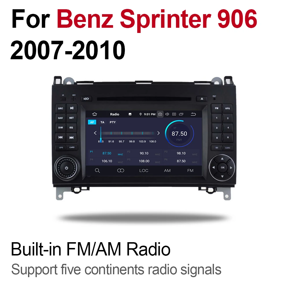 Автомобильный мультимедийный плеер 2 Din Android 9 Автомагнитола для Mercedes Benz Sprinter 906 2007