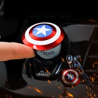 captain america car interior engine start stop button protective cover decorative 3d sticker car interior accessories