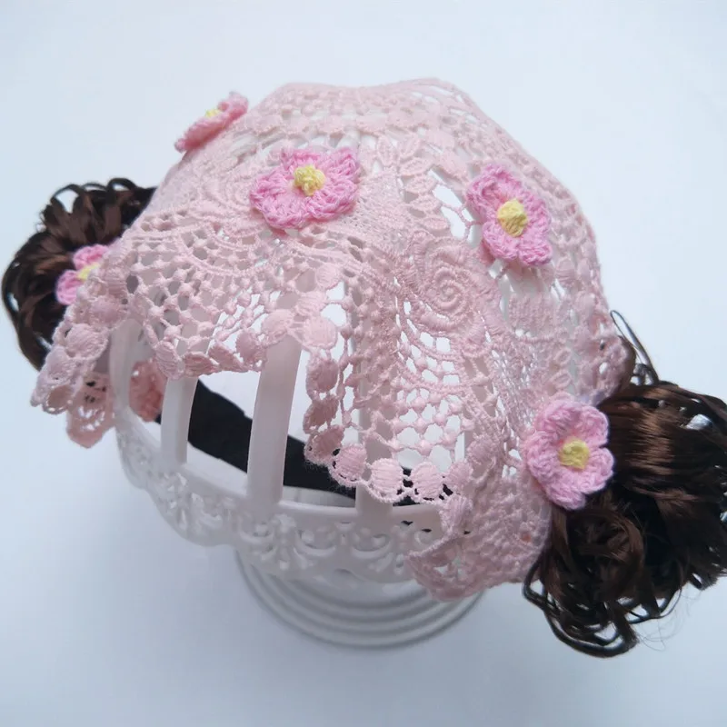 Yundfly Baby Lace Headband Newborn Wig Hat Princess Girls Cherry Flowers Bangs Photo Props | Мать и ребенок