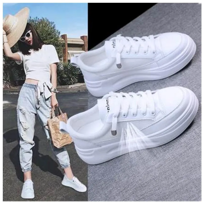 

2021 fashion mesh casual shoes flat shoes ladies lace up sneakers platform round head summer casual